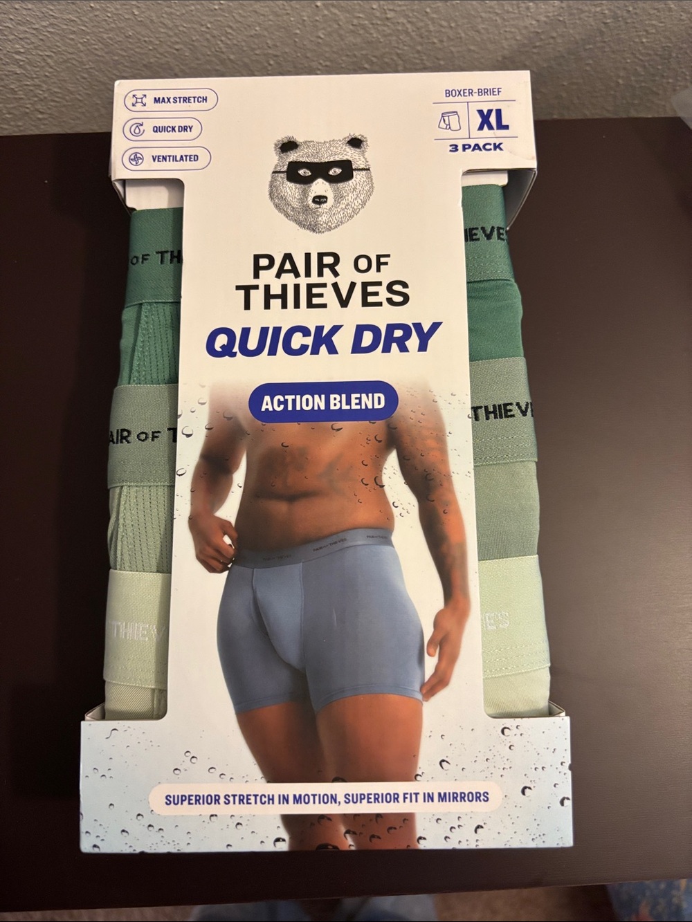 Pair of Thieves Men's Green Hues Quick-Dry Boxer Briefs - Action Blend 3 pk
XL